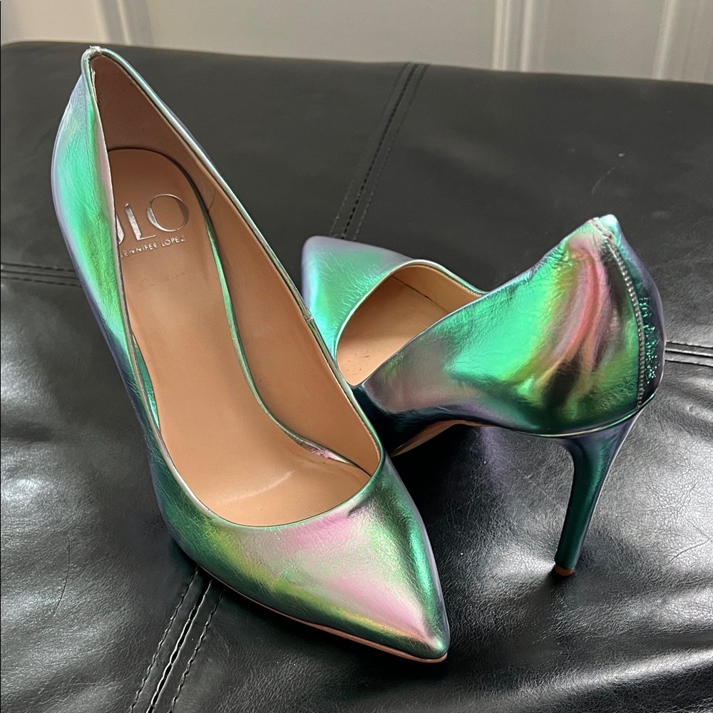 Jennifer Lopez Iridescent Green Heels